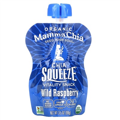 Mamma Chia, Organic Chia Squeeze, Vitality Snack, Wild Raspberry, 8 Squeezes, 3.5 oz  (99 g) Each