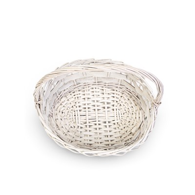 Корзина плетёная для хранения Alba, с ручкой, белая, набор 2 шт.