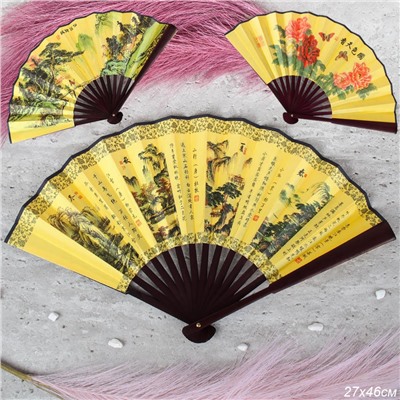 Веер 27 см бамбуковая основа / 622-9 /уп 5/600/