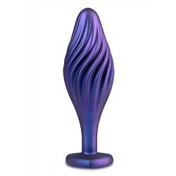 Фиолетовая анальная пробка с кристаллом-сердцем Matrix Swirling Bling Plug - 11,4 см.