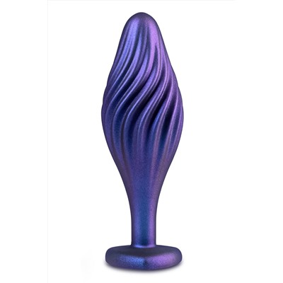 Фиолетовая анальная пробка с кристаллом-сердцем Matrix Swirling Bling Plug - 11,4 см.