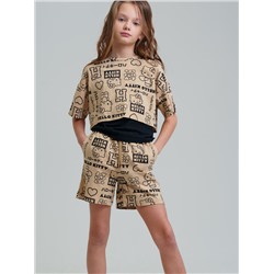 Комплект трикотажный для девочек: майка, шорты, фуфайка (футболка)