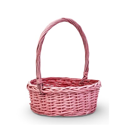 Корзина плетёная для хранения Yute, с ручкой, розовая, набор 3 шт.