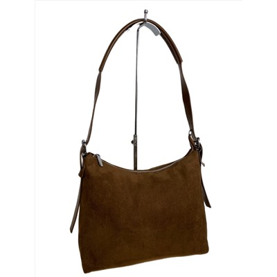 Женская сумка из искусственной замши, цвет шоколад