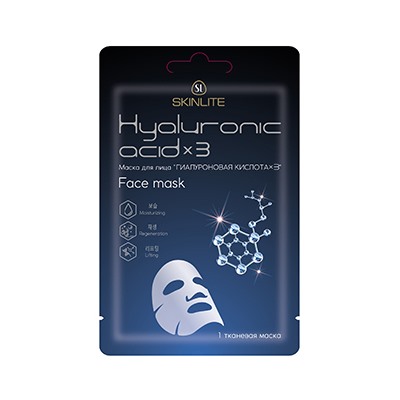 Маска для лица SKINLITE «ГИАЛУРОНОВАЯ КИСЛОТАХ3», SL-687