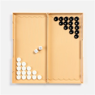 Настольные игры 3 в 1, шашки, шахматы, нарды, поле 32×32 см, пластик
