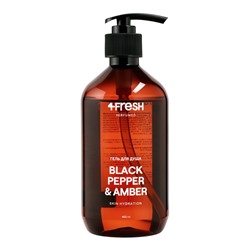 Гель для душа 4FRESH black pepper, amber, 450 мл