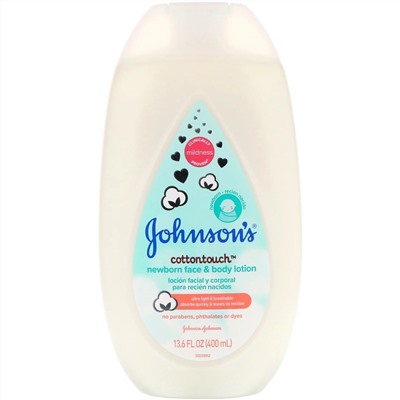Johnson's Baby, Cottontouch, Newborn Face & Body Lotion, 13.5 fl oz (400 ml)