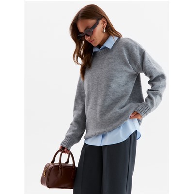 Джемпер женский MINAKU: Knitwear collection, светло-серый, размер 46-48