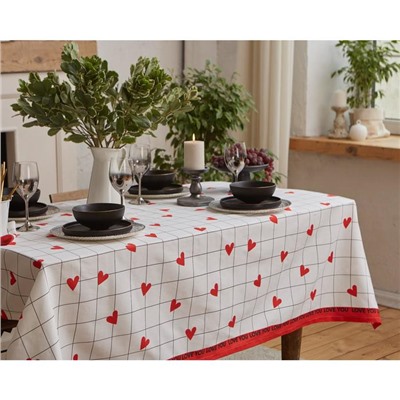 Скатерть «Этель» Love is 149×220 см, 100% хлопок, саржа 190 г/м²