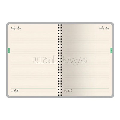 Ежедневник на золотом гребне «Cute diary» А5, BV, 136 л, "Black&White. Горошек"