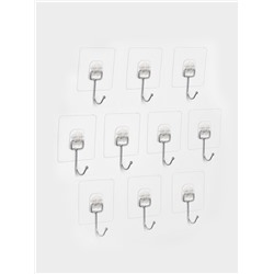 Набор самоклеящихся крючков, усиленные, с большим крюком, 10 шт., 6.5×6.5 см