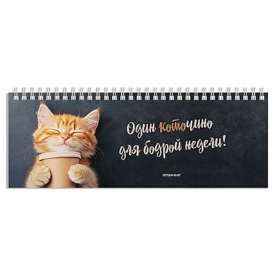 Планинг недатированный на спирали 290х100 мм 128стр. "КОТЁНОК С КОФЕ" 71593 Феникс