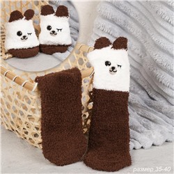 Носки женские флисовые р. 35-40 Лапки новогодний №9 / MNZ-16/9 /уп 12 /700654