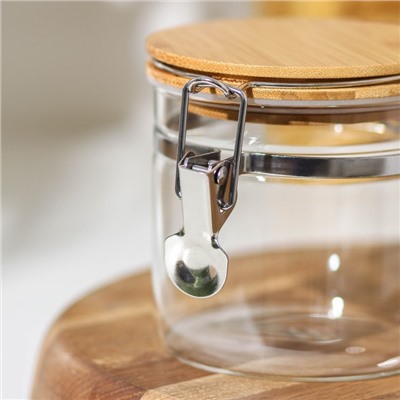 Банка стеклянная для сыпучих продуктов с бугельным замком Magistro «Эко», 500 мл, 10×10.3 см