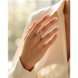 Кольцо с белым серебрением