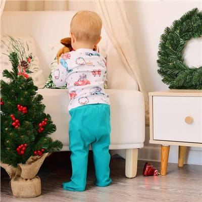 Кофточка детская MINAKU New Year's cars, рост 56-62 см, белая