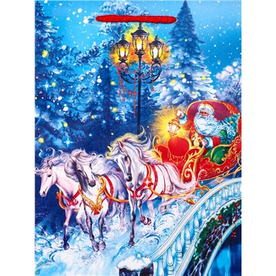 Пакет подарочный новогодний ламинированный, «На встречу Новому Году», 18×10×22.3 см