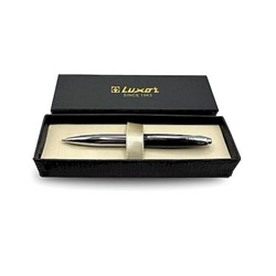 Ручка автоматическая шариковая металлическая  "ALPS" 0.7мм синяя,черный/хром подарочная упак. 210602 Luxor