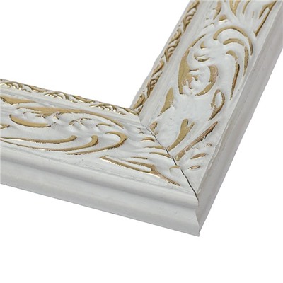 Рама для картин (зеркал) 50×50×4 см, дерево «Версаль», бело-золотая