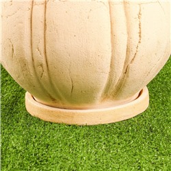 Горшок для цветов «Тыква», 10 л, d=28 см, h=24 см, шамот, с поддоном, бежевый