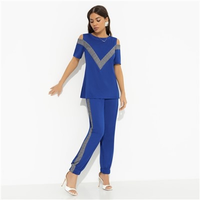 Брючный комплект из трикотажа, Нешуточная конкуренция (blue, 2 в 1)