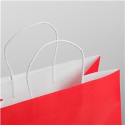 Пакет подарочный новогодний крафт «С НГ», 25×22×12 см