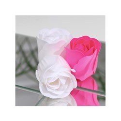 Мыльные розы, фуксия и белые, набор 9 шт.