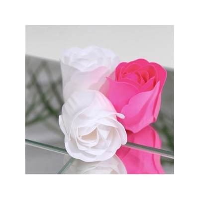 Мыльные розы, фуксия и белые, набор 9 шт.