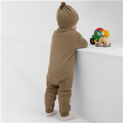 Комбинезон детский с шапочкой вязаный MINAKU, рост 56-62, цвет коричневый