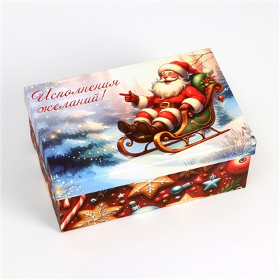 Набор подарочных новогодних коробок 10 в 1 «Дед мороз в санях», 32.5×20×12.5 - 12×7×4 см