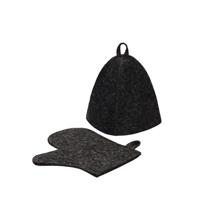 Набор для бани, 2 предмета, однотонные: шапка, рукавица, МИКС