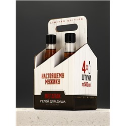 Гель для душа «Настоящему мужику», набор 4 шт. × 500 мл, Чистое счастье
