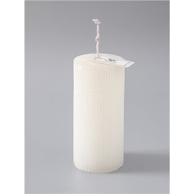УЦЕНКА Свеча - цилиндр «Рельеф», 7×15 см, перламутровый металлик