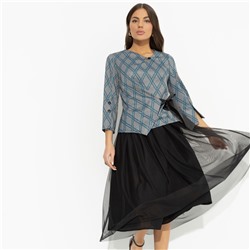 Костюм с юбкой из сетки на подкладе, Больше чем стиль (2 в 1, green)