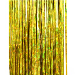 Занавес Дождик Электрик, Золото, Голография, 100*200 см, 1 шт.