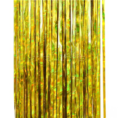 Занавес Дождик Электрик, Золото, Голография, 100*200 см, 1 шт.