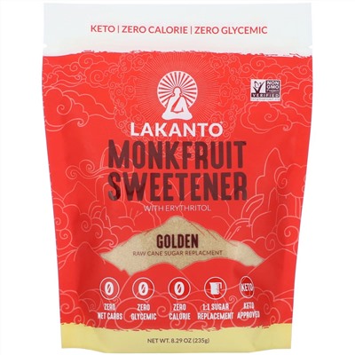 Lakanto, подсластитель из архата с эритритолом, золотой, 235 г (8,29 унции)