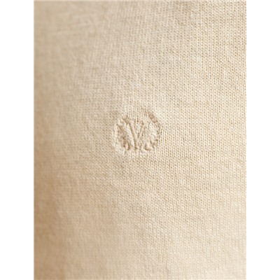 Джемпер с круглым воротом из хлопка с нейлоном