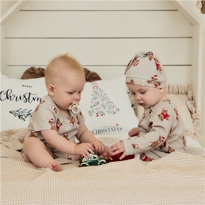 Боди детское «Крошка Я. Новогодние медвежата», рост 62-68 см