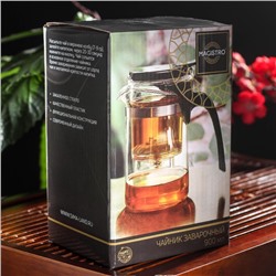 Заварочный чайник Magistro «Мехико», 900 мл, пластиковое сито, стекло