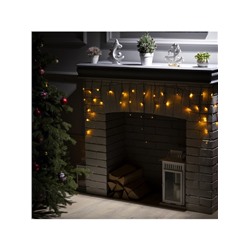 Гирлянда «Бахрома» 3×0.5 м, IP20, тёмная нить, 80 LED, свечение жёлтое, 8 режимов, 220 В