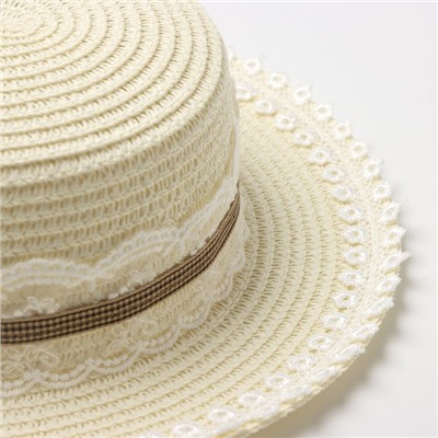 Шляпа для девочки MINAKU «Леди», размер 52, бежевая