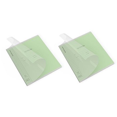 Тетрадь  12л клетка/линейка с пластиковой обложкой 64620 Классика CoverPrо fizzy зеленая (Отгрузка кратно 10 шт) ErichKrause