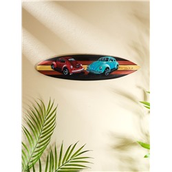 Панно «Доска для сёрфа Два жука», дерево, 40×11 см