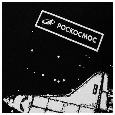 Толстовка с капюшоном РОСКОСМОС х ONLYTOP, р. S, чёрная