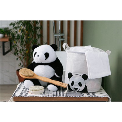 Корзина для белья Доляна «Панда», 30×30×30 см, белая