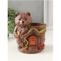 Подставка для мелочей «Мишка теремок» 14×11 см, коричневый