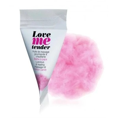 Съедобное согревающее массажное масло Love Me Tender Cotton Candy с ароматом сладкой ваты - 10 мл.