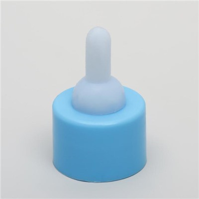 Бутылочка для вскармливания грызунов, 30 мл, с силиконовой соской, короткий носик, пластик, голубая